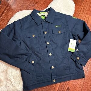 John Deere Kids Dark Blue Trucker Jacket (Sherpa-like lining)